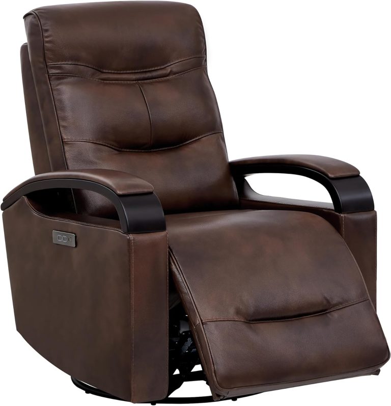 CHITA Genuine Leather Power Swivel Glider Rocker Recliner